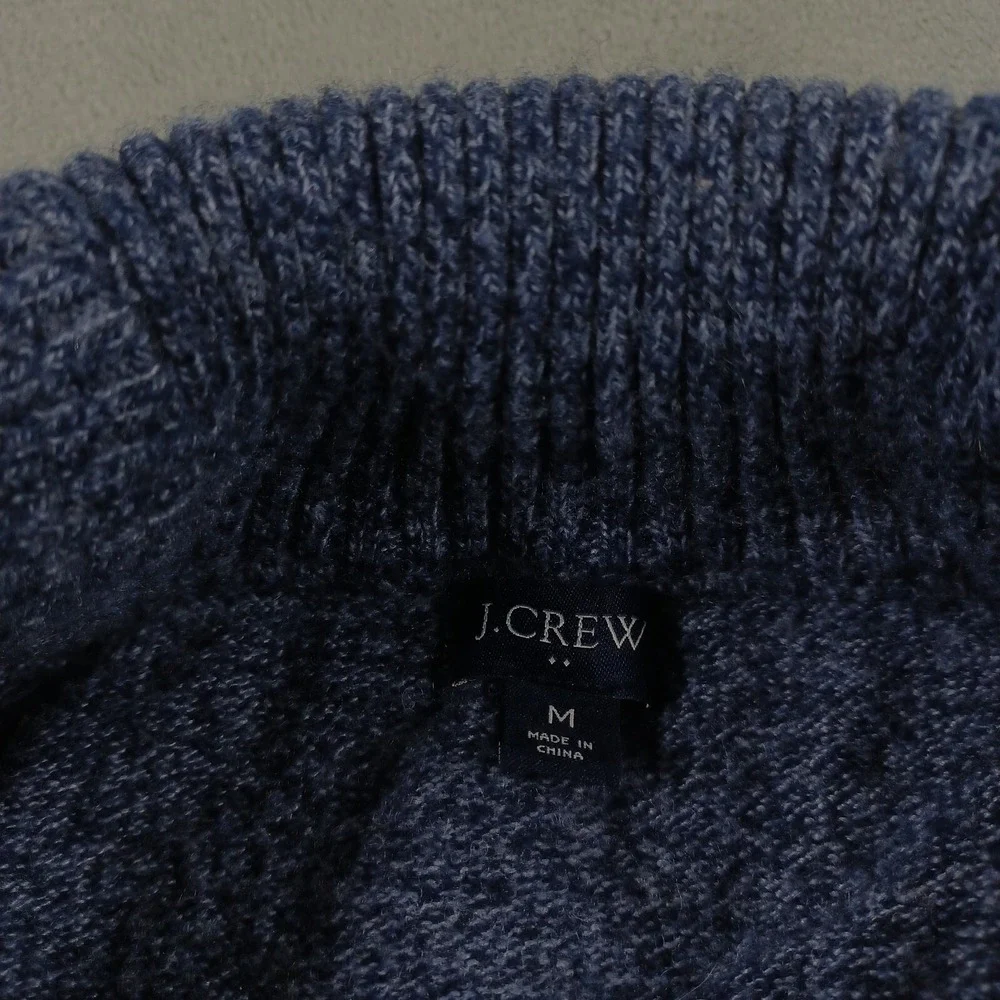 J Crew Sweater Mens Medium Blue Pullover Cotton Long‎ Sleeve Preppy Knit